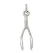 Sterling Silver Antiqued Wish Bone Charm