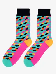 Cheerful Diamond Colorful Fun Socks