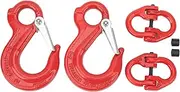 ANKROYU 2 Set Slip Hook, Steel Safety Hook, Heavy Duty Eye Slings Hook, Trailer Hook, Crane Hook, Trailer Lifting Chain Connector for Lifting Heavy
