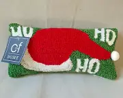 Christmas Pillow Santa Hat HO HO HO Decorative C & F HOME 11" X 5" NWT