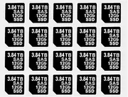 20PCS Capacity Sticker Label for Hard Drive Tray Caddy DXD9H 0DXD9H X7K8W 0X7K8W, Compatible with Dell PowerEdge 16th-14th Gen r740 r640 r440 r340 r750 r650 r550 r760 r660 r6625, 3.84T, SAS, 12GB, SSD
