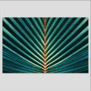 Symmetricality Of A Palm Leaf Wall Art Canvas Unframed Print Art
