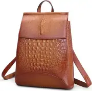 COOLCY Women Real Leather Backpack Shoulder Bag Sorrel