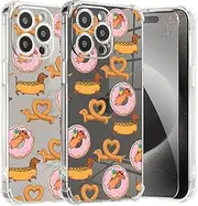 Roemary Puppy Case for iPhone 12 Mini with Dachshunds Design,Love Heart Pattern with Screen Protector [Buffertech 6.6 ft Drop Impact] Soft TPU Protective Case for iPhone 12 Mini 5.4"
