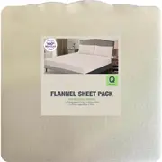 Flannel Bed Sheet Pack Queen Cream each