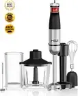 6-in-1 Immersion Hand Blender 1200W Stick Blender with Whisk Frother Masher Cup