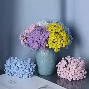 5 Bundles Artificial Gypsophila Bouquet, Fake Plastic Wedding Flowers, Soft Touch Home Table Decoration Floral Arrangement, Multi-Color