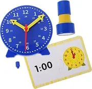 Generic 1 Set Interactive Analog Teaching Tool with Stamp Cards for Group Learning Educational Clock Model for Classroom Homeschool Activitiesdeep