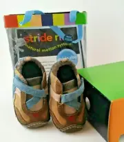 Stride Rite Baby Shoes Infant 3-6 Months size 2 Lil Dylan Brown & Blue NEW