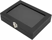 Pin Display Case, Transparent Cover Medal Shadow Box Multi Purpose Black Dustproof Orderly Storage for Home