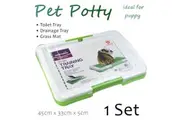 1x Dog Puppy Toilet Training Potty Indoor Portable Pet Loo Tray Grass Pad Mat