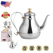 Elegant 1.2L Stainless Steel Gooseneck Kettle with Tea Filter - Whistling Design