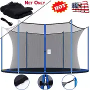 Replacement Net Safety Enclosure Fit 12/13/14/15FT Round Trampoline 4/6/8 Poles
