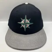VTG NOS! New Era 5950 Diamond Collection Seattle Mariners Satin Bill Hat 6 5/8