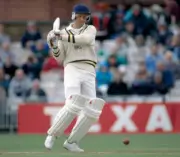 David Gower batting for Hampshire during the Benson and Hedge- Old Cricket Photo