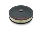 Proform Stamped Steel Air Cleaner Assembly Black 14" x 3" Red Chev Logo & Bowtie
