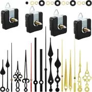 4 Pieces Quartz Clock Movement Mechanism Non Ticking DIY Clock Mechanism with 6