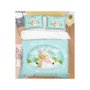 3D Cute Deer Snowflake 021 Bed Pillowcases Quilt King Size