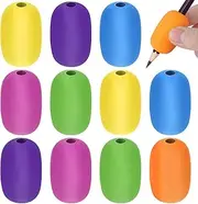 SHUNYUNG Egg Pen Pencil Holder Handwriting Grips, 12Pcs Foam Grips, 6 Colors, Soft, 24mm, Pen Grip