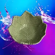 Olfaire Portugal Decorative Art Maple Leaf Dish Bowl Light Green Taupe 7" NEW