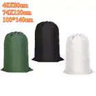 Canvas Drawstring Large Bag Pouch Clothes Craft Storage Laundry Army Green AU