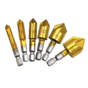 6-19mm Drill Countersink Tool Bit Set 1/4'' Hex Shank Counter Sink Steel Wood