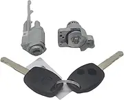 AL231 Ignition Switch Door Lock Barrel Button Keys, for Civic, 06-08 CRV FIT Odyssey Auto Ignition Lock Cylinder(Black 2-Button Keys)