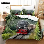 a2876 Bed Sheets Train Bedding Set Duvet Cover Set Bedding Digital Printing Bed Linen Bedding Set Fashion Design3-Piece Bedding Set (1 Duvet Cover
