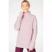 Fabletics Zaylee Funnel Neck Tunic Dusty Rose Sweatshirt sz Small