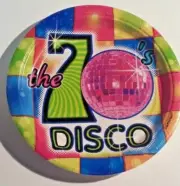 70's Disco Party Supplies Flashback Fever Lunch Plates (Pk.8 / 17cm )