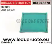 711460 Sponge Air Filter Engine Briggs & Stratton Series 050000 110x93x5