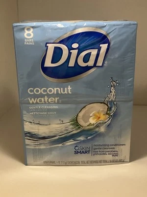 Dial Coconut Water Bar Soap Gentle Cleansing 4 Ounce, 8 Bars ~Sealed~ Skin Care