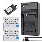 2X SLB-10A Battery +USB Charger for JVC BNVH105 BN-VH105 BN-VH105E BN-VH105EU
