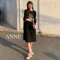 在飛比找蝦皮商城優惠-ANNE｜美式復古文字長版洋裝【AT20193】長版洋裝 短