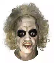 Beetlejuice Movie Zombie Ghost Dead Dress Up Halloween Adult Costume Mask .
