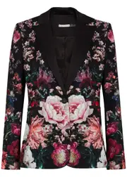 Alice + Olivia Breann Floral-print Blazer - Black - 4 (UK8 / S) 4 (UK8 / S)