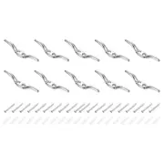 10Pcs 65x10mm Blind Cord Cleats, Zinc Alloy Safety Rope Cord Cleat Holder Silver
