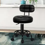 ALFORDSON Salon Stool Swivel Dress Chair Backrest Riley - All Black