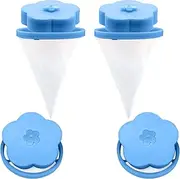NEIJIANG Lint Catcher for Laundry,Pet Hair Remover for Laundry,Washing Machine Floating Lint Mesh Bag,Reusable Household Hair Filter Washer Lint Trap Net Pouch 4 Pieces (Blue)
