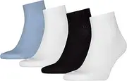 [Calvin Klein] CKJ Men's Quarter Socks 4P Shadow Rib Logo Ecomm, White/blue, Einheitsgröße