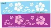 Joanie Stencil Hibiscus Tropical Flower Aloha Hawaii Floral Border DIY Art Signs