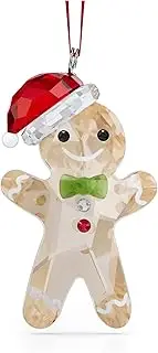 [Swarovski] Gingerbread Man Ornament, Green, Red, Black, and Clear Crystals Hanging Decoration, from The Holiday Cheers Collection