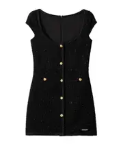 Miu Miu Lamé Bouclé Scoop Neck Mini Dress IT40,IT44,IT38,IT36 black
