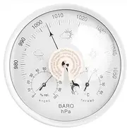 5.2 in Analog Weather Station - Barometer Thermometer Hygrometer, 3 in 1 Dial Type for Home Wall, Car, Terrace, Office, Living Room