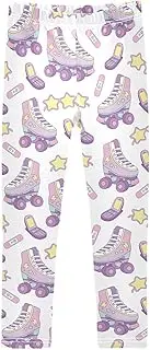 [Joisal] Trendy Skates White Pants Girls, Ideal for Leggings for Teens, Kids Pants Girls, 4-10T