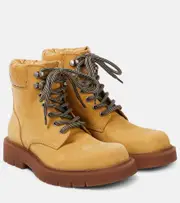 [Bottega Veneta] Bottega Veneta Haddock suede combat boots AU 10 beige