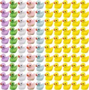 100 Pcs Mini Duck Miniatures Resin Ducks Waterproof Duck Tiny Duckies Figures, M