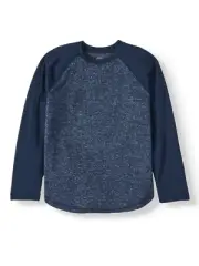 Wonder Nation Boys Knit Long Sleeve Shirt X-SMALL (4-5) Blue Cove New