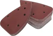 X AUTOHAUX Mouse Sander Sandpaper Mouse Hook and Loop Sander Pads 5.51Inch x 3.86Inch Red 50 Pcs P240 Triangular Backed with Velvet