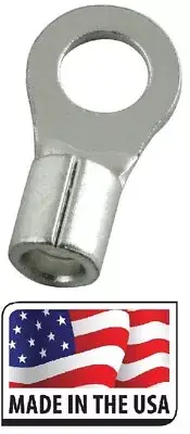 12-10 High Temperature (100) 1/4" Ring Terminal Connector 900°F Made in USA
